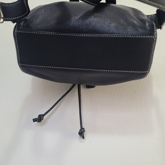Coach 9569 Vintage Black Leather Drawstring Closure Backpack *read - Picture 7 of 7